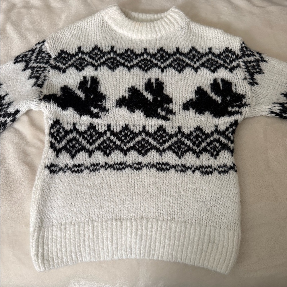 H&M White Knit Sweater Size XXS